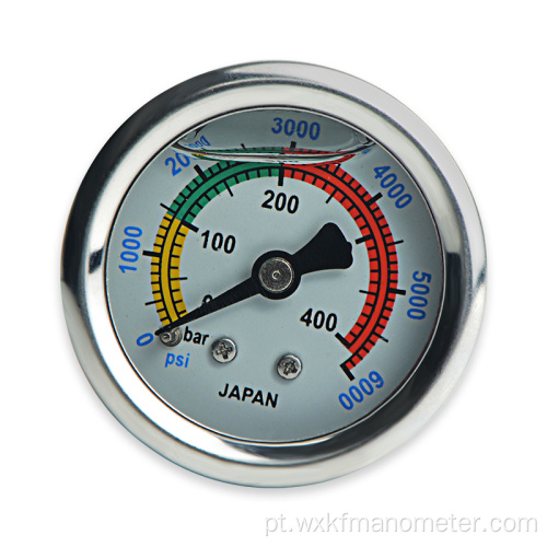 40mm de aço inoxidável de alto manômetro de pressão hidráulica